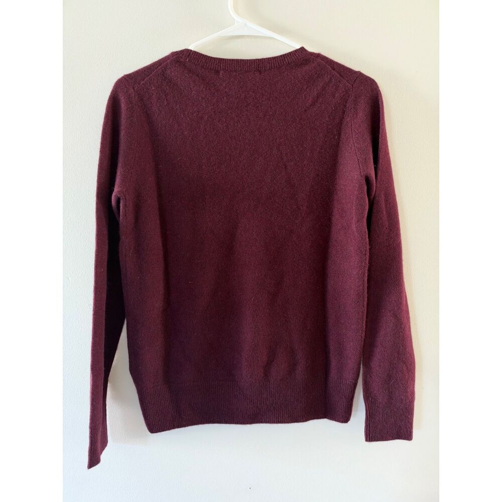 NEW Quince Mongolian Cashmere Crewneck Sweater Burgundy Women's Size XS - Picture 3 of 6